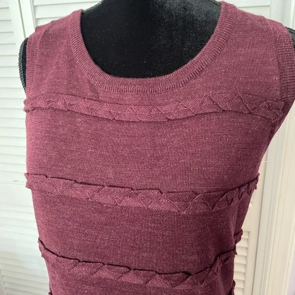 NWOT Calvin Klein Burgundy Sleeveless Sweater Dress, Size M - Picture 7 of 7